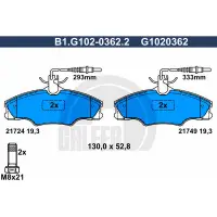 Set placute frana, frana disc GALFER B1.G102-0362.2