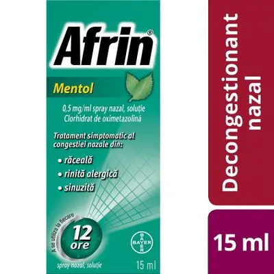 Afrin Mentol nazal spray, 0,5 mg/ml, Bayer | 15 ml