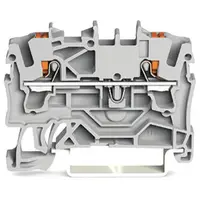 2-conductor through terminal block; with push-button; 2.5 mm²; with test port; side and center marking; for DIN-rail 35 x 15 and 35 x 7.5; Push-in CAGE CLAMP®; 2,50 mm²; black