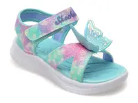 Sandale SKECHERS albastre, JUMPSTERS, din piele ecologica