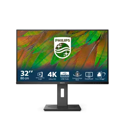 Monitor Consumer Philips 32B1N3800/00, 31.5", 3840 x 2160 pixeli, Black, 3 ani Garantie