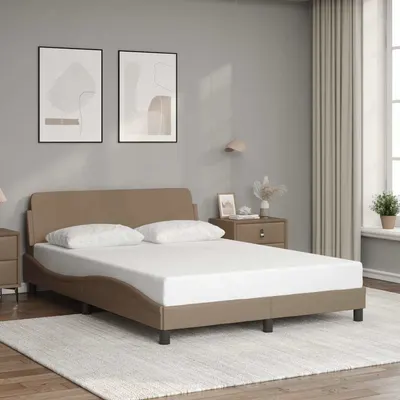vidaXL Cadru de pat, Dover, cappuccino, 140x200 cm, piele ecologică