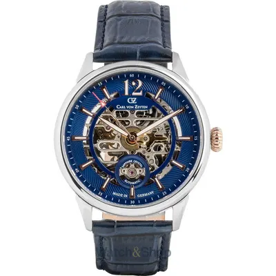 Ceas Carl&nbsp;von&nbsp;Zeyten Carl von Zeyten CVZ0080BLRS Mens Watch Schramberg Automatic Limited Edition 43mm 5ATM