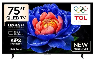 Televizor smart TCL - 75P7L, 75'', 4K, QLED Premium, ONKYO 2.0 Hi-Fi, Google TV, gri