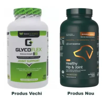 VETRISCIENCE Healthy Hip & Joint (Glycoflex stage2), supliment sistem articular câini, comprimate masticabile VETRISCIENCE Healthy Hip & Joint (Glycoflex stage2), XS-XL, supliment sistem articular câini, flacon, 120 comprimate masticabile