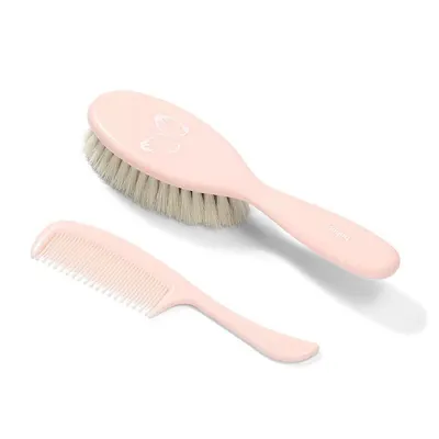 Perie cu păr natural Babyono - Roz