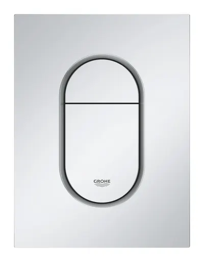 Placa de actionare Grohe, rena Cosmopolitan wall plate S, marimea S, dubla actionare, 130 x 172 mm, verticala, brushed cool sunrise, crom