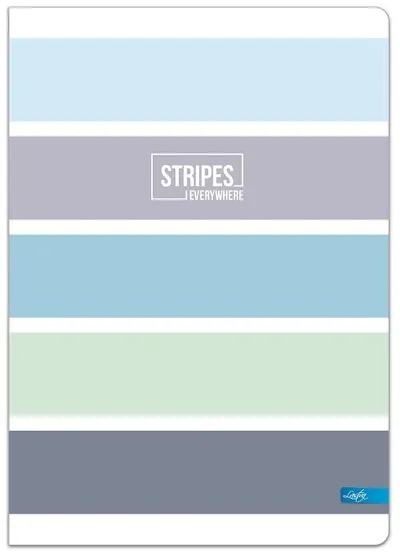 Carnet Lastva Stripes - A5, 96 de foi, randuri late, cu 2 campuri, sortiment