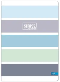 Carnet Lastva Stripes - A5, 96 de foi, randuri late, cu 2 campuri, sortiment
