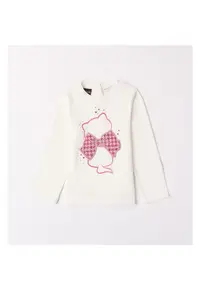 Bluza cu imprimeu pentru fetite - 0.7276 - Alb/Roz - Alb/Roz