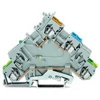 4-conductor sensor supply terminal block; LED (green); for PNP-(high-side) switching sensors; with end plate; with colored conductor entries; 2.5 mm²; CAGE CLAMP®; 2,50 mm²; gray