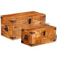 Gossi set cufere de depozitare, 2 piese, lemn mango nefinisat
