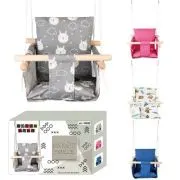 Leagan pentru copii, din lemn + material textil