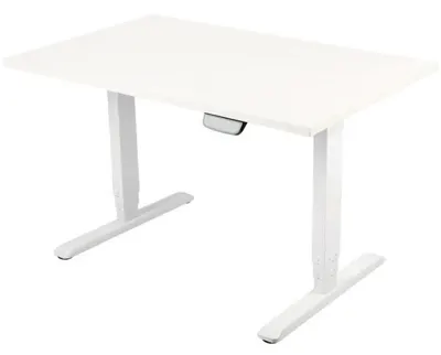 Birou electric ergonomic RFG - Metal alb, blat alb