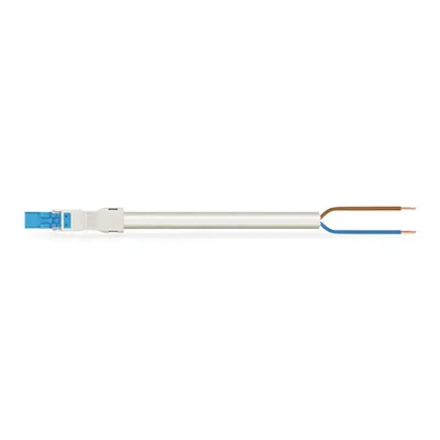 pre-assembled connecting cable; Eca; Plug/open-ended; 2-pole; Cod. I; H05Z1Z1-F 2 x 1,50 mm²; 5 m; 1,50 mm²; blue