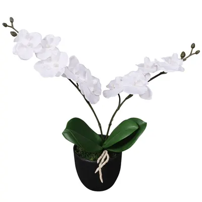 Gossi planta artificiala orhidee cu ghiveci, 30 cm, alb
