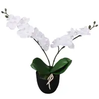 Gossi planta artificiala orhidee cu ghiveci, 30 cm, alb