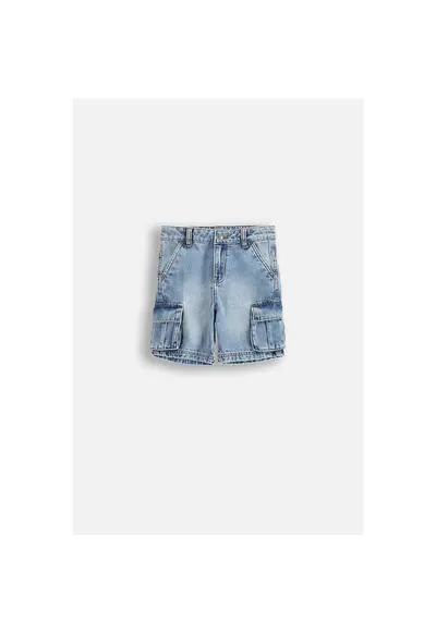 Pantaloni scurti copii - albastru - bumbac