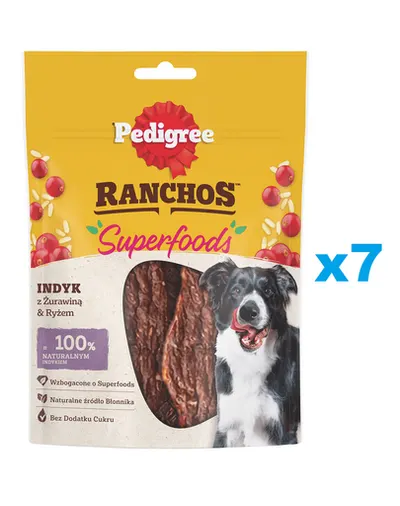 Recompense caini PEDIGREE Ranchos Superfoods 7x70 g curcan, merisor si orez