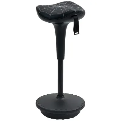 Vinsetto Taburet de birou cu funcție de rotație, taburet ergonomic, reglabil pe înălțime 65,5-83,5 cm, înclinat 120°, Negru | Aosom Romania