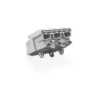 Lighting connector; push-button, external; with direct ground contact; N-PE-L; 3-pole; Lighting side: for solid conductors; Inst. side: for all conductor types; max. 2.5 mm²; Surrounding air temperature: max 85°C (T85); 2,50 mm²; white