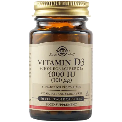 Vitamina D3 4000UI, 60 capsule, Solgar