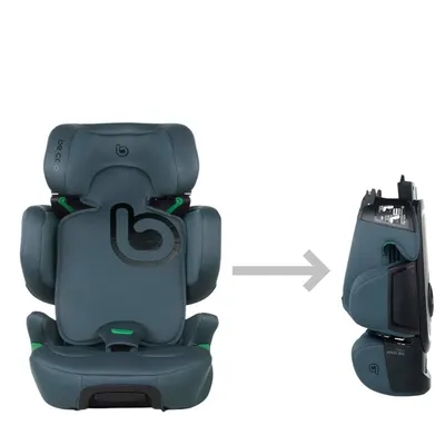 Scaun auto pentru copii Be Cool Foldy Be Petrol, I-Size, Cu sistem isofix, Pliabil, 100-150 cm, 4-12 ani, ECE R129