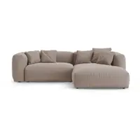 Colțar modular roz deschis extensibil (cu colț pe partea dreaptă/cu șezlong) Martina – Micadoni