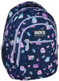 Ghiozdan școlar BackUp O - Moon Cats, cu 3 compartimente