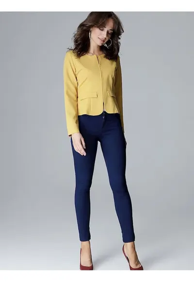 Sacou dama - galben - poliester 65% - viscoza 35%