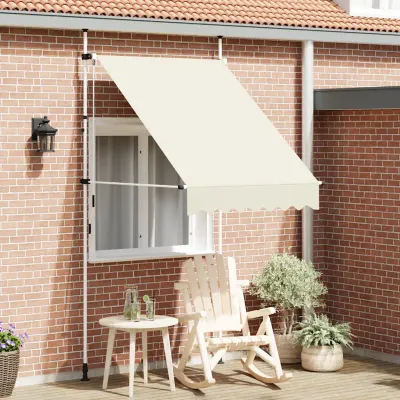 vidaXL Copertină retractabilă manual, crem, 150 cm