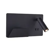 Corp iluminat de perete, aplica, lumini SOMNILA SPOT perete, negru cu LED-uri de interior de suprafata montat pe perete lumina 3000K versiune neagra din stanga incl. conexiune USB,