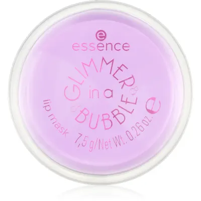 essence GLIMMER IN A BUBBLE mască hidratantă pentru buze cu particule stralucitoare culoare 01 Kiss In A Bubble 7.5 g