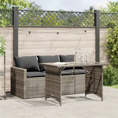 Gossi set mobilier de gradina cu perne, 2 piese, gri, poliratan
