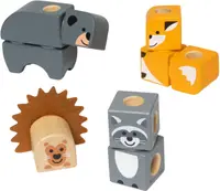 Constructor din lemn Melissa &amp; Doug Blockables - Prietenii pădurii, 16 piese