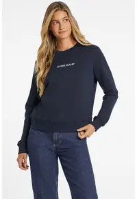 Bluza de trening cu decolteu la baza gatului si logo - Bleumarin