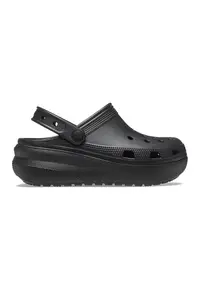 Saboti slingback cu talpa wedge si aspect perforat Cutie - Negru