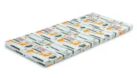 Saltea pliabila pentru patut copii Sensillo Fox and Hare 120x60x5 cm,husa detasabila din bumbac,compatibila cu patuturi clasice si pliabile
