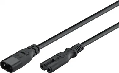 Cablu prelungitor alimentare casetofon IEC C7 - C8 T-M 2m Negru, KPSO2