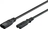 Cablu prelungitor alimentare casetofon IEC C7 - C8 T-M 2m Negru, KPSO2