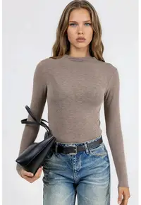Bluza dama - Slim Fit - bej - jerseu