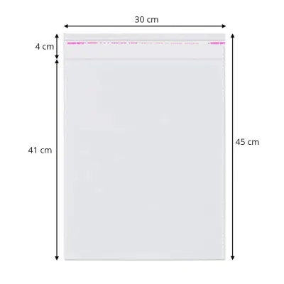 Pungi cu clapetă adezivă - lungimi între 45 și 100cm (set 100 buc) - 30x45cm
