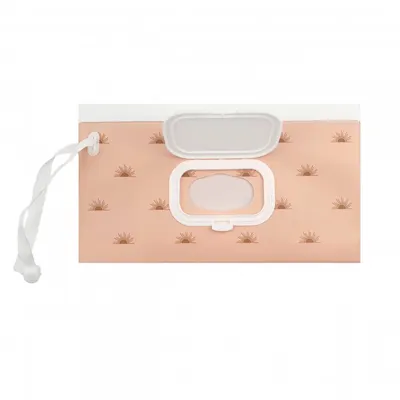 Cutie portabila pentru servetele umede Bocioland Pink,cu capac, etansare dubla, agatatoare practica cu capsa, dimensiune 24x13.5x5 cm