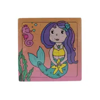 Puzzle lemn sirenă și căluț de mare
