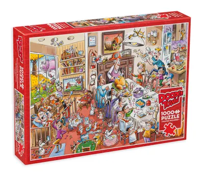 Puzzle Cobble Hill din 1000 de piese - DoodleTown: Împreună pentru Ziua Recunoștinței