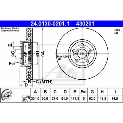 Disc frana ATE 24.0130-0201.1