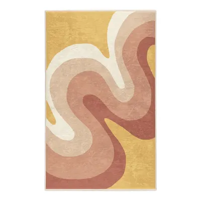 Covor galben ocru-roz prăfuit lavabil 160x230 cm Strawberry Creamsicle – Mila Home