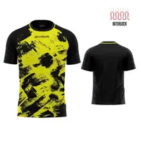 Tricou sport Givova Art Interlock Fluo Yellow-Negru