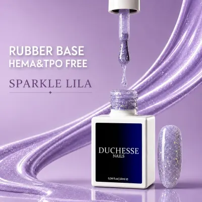 Rubber Base HEMA & TPO FREE, Nuanta SPARKLE LILA, 10 ml - Default Title