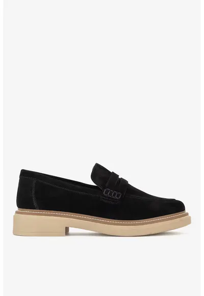 Mocasini dama 5904862315713 - Piele intoarsa - Negru - Negru